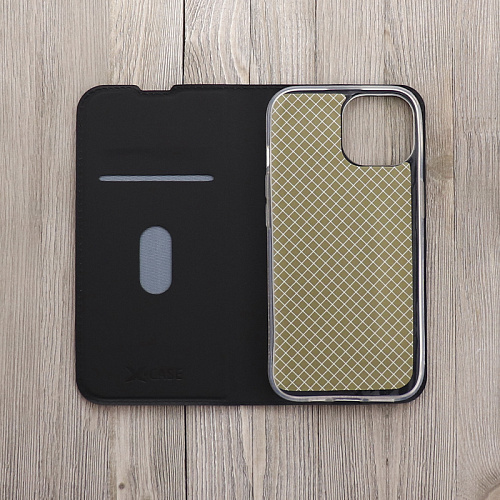 Чехол-книжка для iPhone 14, X-CASE, боковой, черный