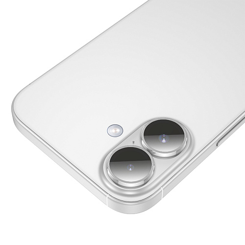 Защитное стекло для iPhone 16/16 Plus, V12 Plus, HOCO, на заднюю камеру, серебро