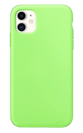 Чехол - накладка для iPhone 11, Silicon Case, без лого, салатовый