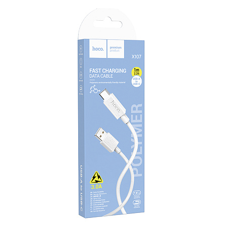 USB Кабель Type-C, HOCO, X107, 1м, белый