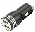АЗУ 2 USB 2.1A, Metal, универсальное (наконечник-молоток для разбития стекла)