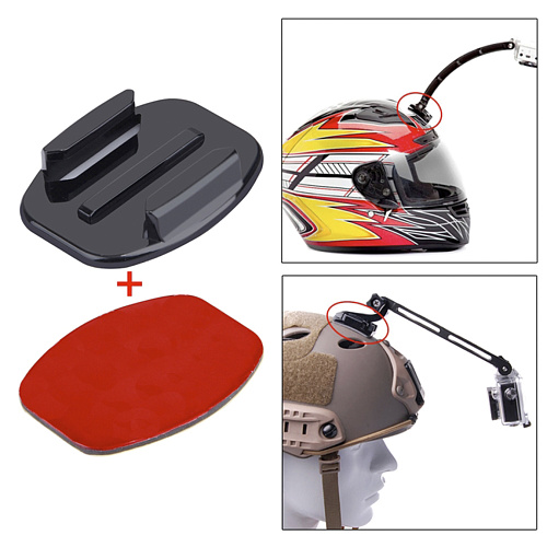 Площадка плоская для съемного крепления с липучкой для GoPro и других экшн камер, 2 шт в комплекте, PULUZ, черный