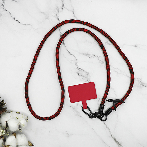 Ремешок на шею/плечо с креплением под чехол, толстый, цвет разноцветный змейка №5, красный