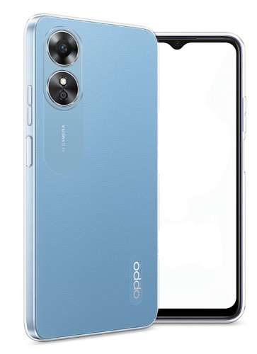 Чехол силиконовый для OPPO A17/A17k, с защитой камеры, X-CASE, прозрачный