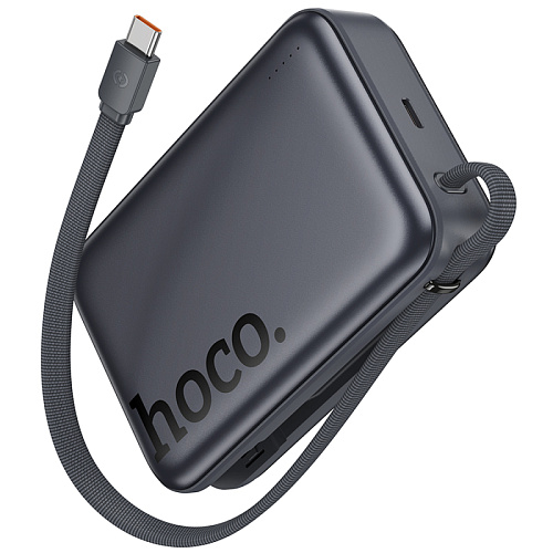 Универсальный Доп. Аккумулятор 20000mAh, Q44A, HOCO, 1 PD 45W, беспроводная зарядка (MagSafe), с кабелем Type-C, серый