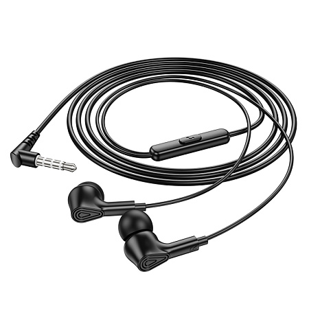 Проводные наушники M102, Ingenious universal earphones, HOCO, вакуумные с микрофоном, черные