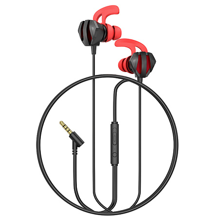Проводные наушники M105, Sharp wire control gaming earphones, HOCO, вакуумные игровые с микрофоном, черные