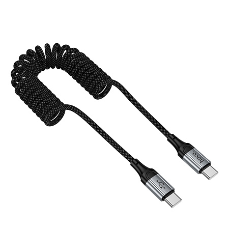 Кабель Type-C на Type-C, HOCO, X121, витой, 1.5м, 60W, черный