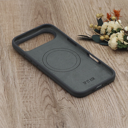 Чехол-накладка для iPhone 17 Air, Silicon Case, магнитный (MagSafe), без лого, X-CASE, угольно-серый