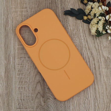 Чехол-накладка для iPhone 17, Silicon Case, магнитный (MagSafe), без лого, X-CASE, оранжевый