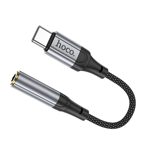Переходник с Type-C на Jack 3.5мм, LS36, HOCO, длина: 12 см; вес: 6 г, черный