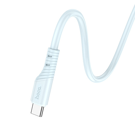 Кабель Type-C на Type-C, HOCO, X97, 1м, силиконовый, 60W, голубой