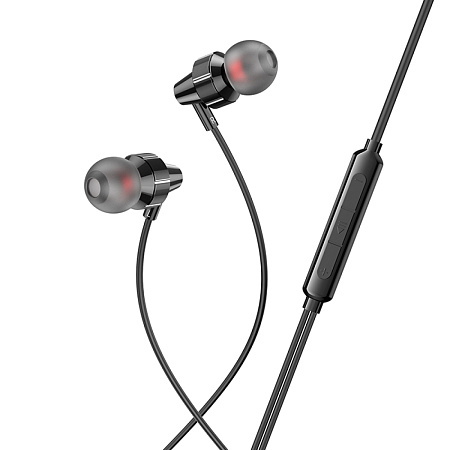 Проводные наушники M90, Delight wire-controlled earphones with microphone, HOCO, вакуумные, черные