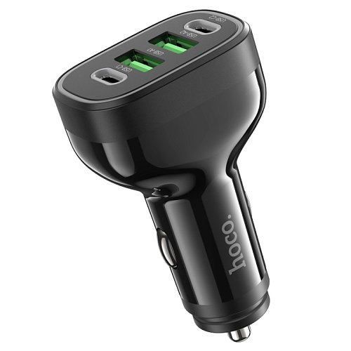 Автомобильное зарядное устройство, 2 USB QC3.0 18W, 1 PD 30W (NZ11A), HOCO, черный