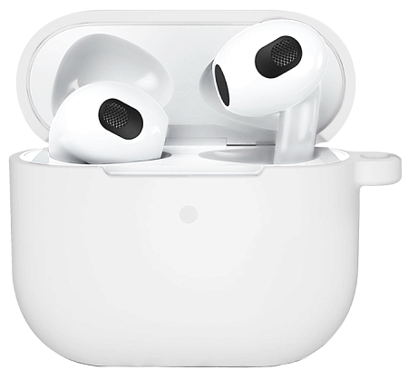 Чехол силиконовый для Airpods 3 case, X-CASE, прозрачный матовый, с карабином