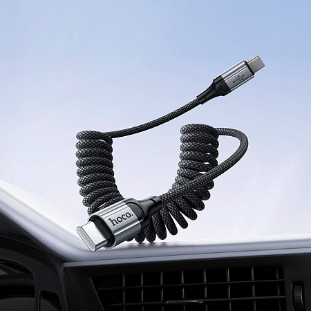 Кабель Type-C на Type-C, HOCO, X121, витой, 1.5м, 60W, черный