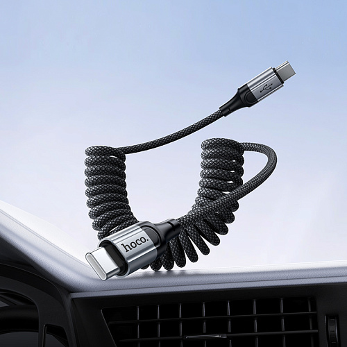 Кабель Type-C на Type-C, HOCO, X121, витой, 1.5м, 60W, черный