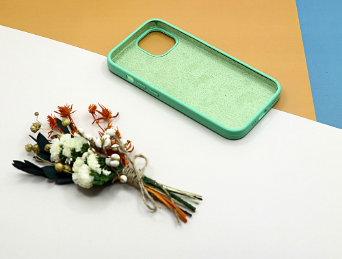 Чехол - накладка для iPhone 13, Silicon Case, без лого, мятный