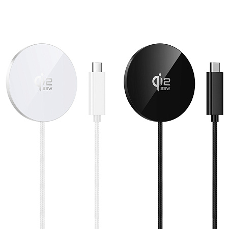 Беспроводное зарядное устройство, CW63 Pro, протокол быстрой зарядки Qi2.2, Type-C, черный