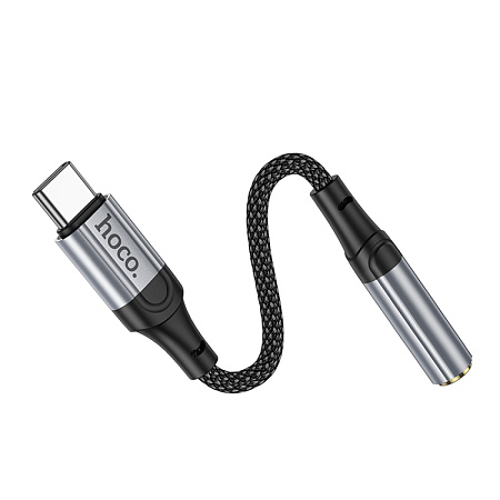 Переходник с Type-C на Jack 3.5мм, LS36, HOCO, длина: 12 см; вес: 6 г, черный