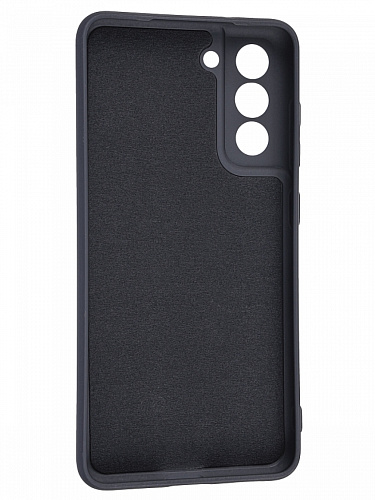 Чехол силиконовый для Samsung Galaxy S21FE, с микрофиброй внутри, с защитой камеры, X-CASE, черный