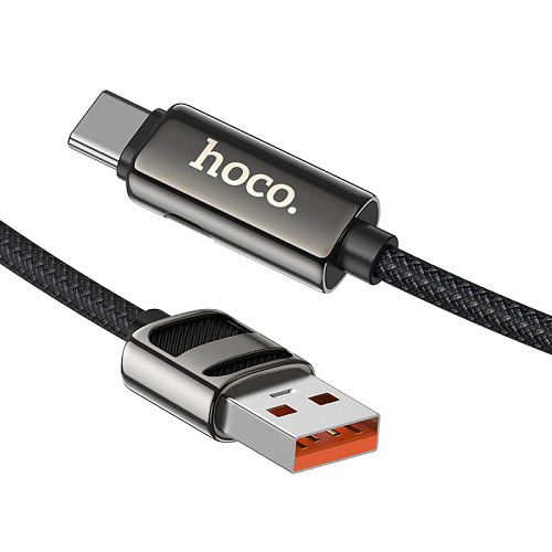 USB Кабель Type-C, HOCO, U137, 1.2м, 5A с дисплеем, черный