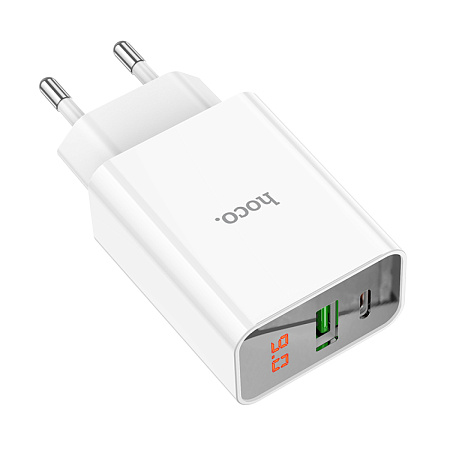Сетевое зарядное устройство, 1 PD 20W + 1 USB 3.0 QC (C100A), HOCO, белый