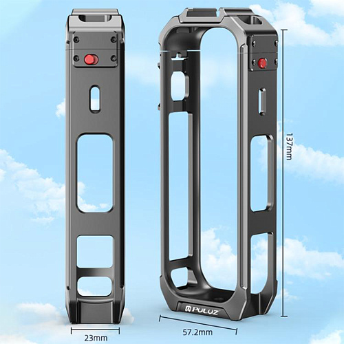 Алюминиевый чехол для экшн камеры Insta360 X5, PULUZ, противоударный, черный