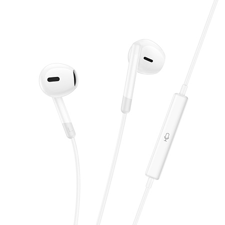Проводные наушники M109, Pure joy wire control earphones, HOCO, белый
