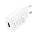 Сетевое зарядное устройство, 1 USB 2.4A (C134A), HOCO, белый