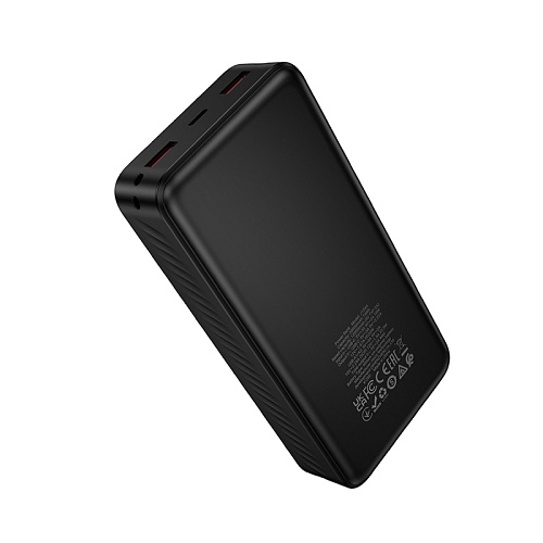 Универсальный Доп. Аккумулятор 20000mAh, J154A, HOCO, выход: 2 USB (22.5), 1 PD (20W), черный