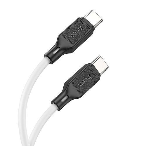 Кабель Type-C на Type-C, HOCO, X90, 1м, силиконовый, 60W, белый