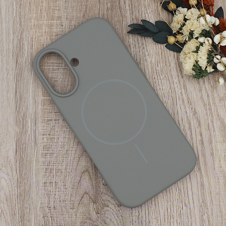 Чехол-накладка для iPhone 17, Silicon Case, магнитный (MagSafe), без лого, X-CASE, серый