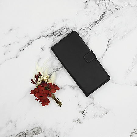 Чехол-книжка для Samsung Galaxy A23 (4G/5G), боковой с хлястиком, черный
