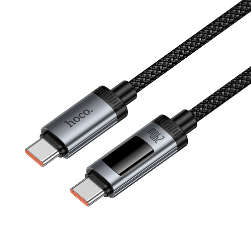 USB Кабель Type-C, HOCO, U148, 1.2м, 100W с дисплеем, черный