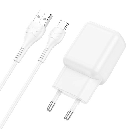 Сетевое зарядное устройство, 1 USB 2.1A (C96A), HOCO, Type-C, белый