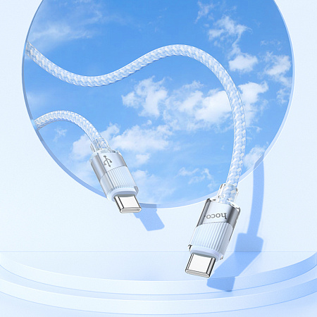 Кабель Type-C на Type-C, HOCO, U132, 60W, 1.2м, синий