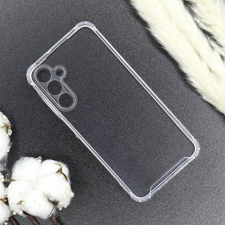 Чехол силиконовый для Samsung Galaxy A35 (5G), усиленные края, с защитой камеры, X-CASE, прозрачный