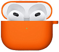 Чехол силиконовый для Airpods 3 case, X-CASE, оранжевый с карабином