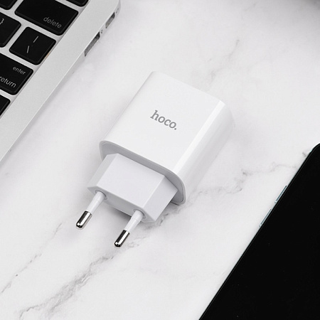 Сетевое зарядное устройство, 1 PD 20W + 1 USB 3.0 QC (C76A Plus), HOCO, белый