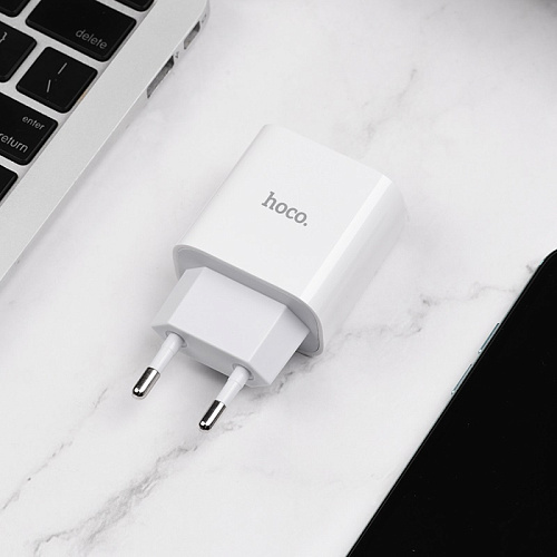 Сетевое зарядное устройство, 1 PD 20W + 1 USB 3.0 QC (C76A Plus), HOCO, белый