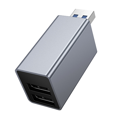 USB Хаб (HB54) c 1 USB на 1 USB 3.0 + 2 USB 2.0, HOCO, без провода, серый