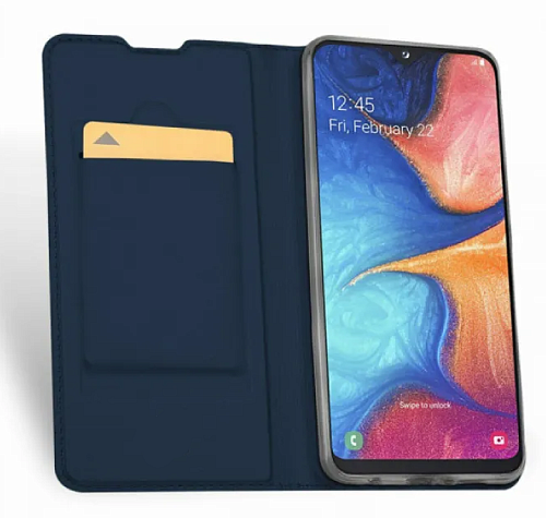 Чехол-книжка для Samsung Galaxy A20S, DU DU, боковой, синий