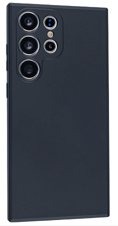 Чехол силиконовый для Samsung Galaxy S23 Ultra, с микрофиброй внутри, с защитой камеры, X-CASE, черный