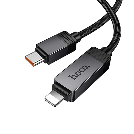Кабель Lightning to Type-C (PD), HOCO, U154, 1.2 метра, PD 30W, с дисплеем, цвет черный