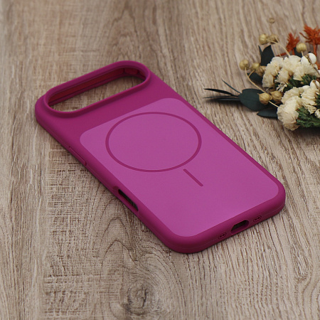 Чехол-накладка для iPhone 17 Air, Silicon Case, магнитный (MagSafe), с дизайном, без лого, X-CASE, винный