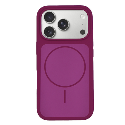 Чехол-накладка для iPhone 17 Pro, Silicon Case, магнитный (MagSafe), с дизайном, без лого, X-CASE, винный