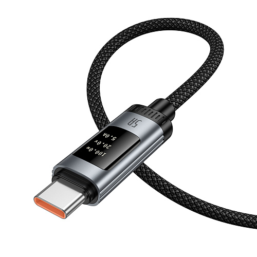 Кабель Type-C на Type-C, HOCO, U148, 240W, 1.2м, с дисплеем, черный