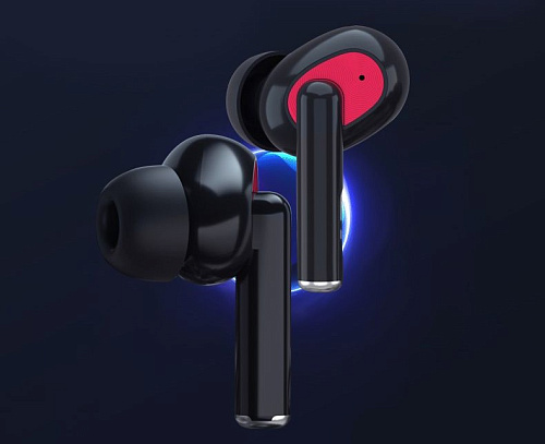 Беспроводные наушники P73 Max, вакуумные черные c красным