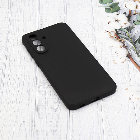 Чехол силиконовый для Samsung Galaxy S24 Plus, с микрофиброй внутри, с защитой камеры, X-CASE, черный